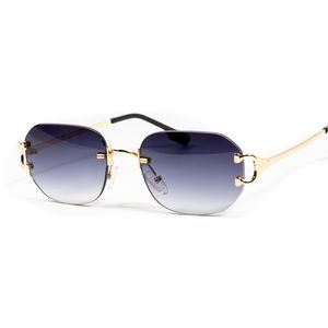 Men's Luxury Purple Gradient Tint Hip Hop Gold Frame Fashion Sunglasses